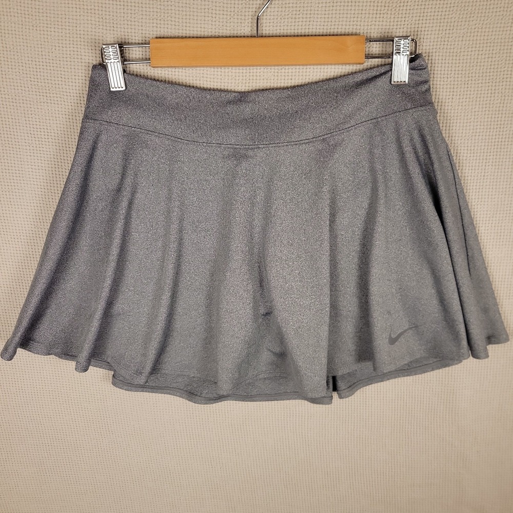 Nike Tennis Skirt Womens M Gray Skort Pockets Activewear Outdoor Gym Summer - Picture 2 of 9